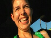 Zuzinka masturbating at a gas station 