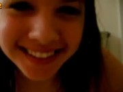 Cute teen fingering in the bathroom 